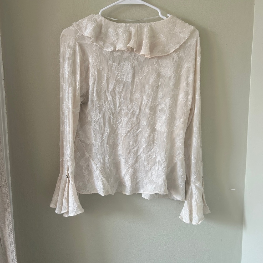Zara Cream Ruffle Blouse - Picture 2 of 4